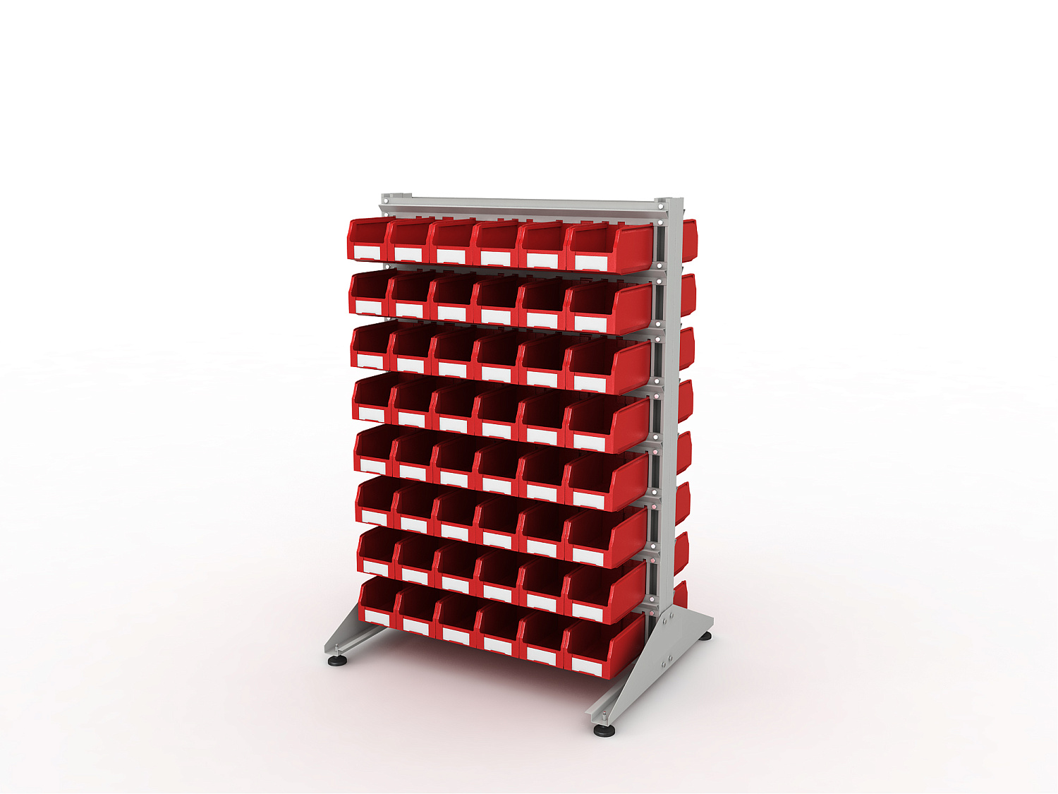 Стеллаж для пластиковых лотков SORTEX двухсторонний 1500x1000x800.02