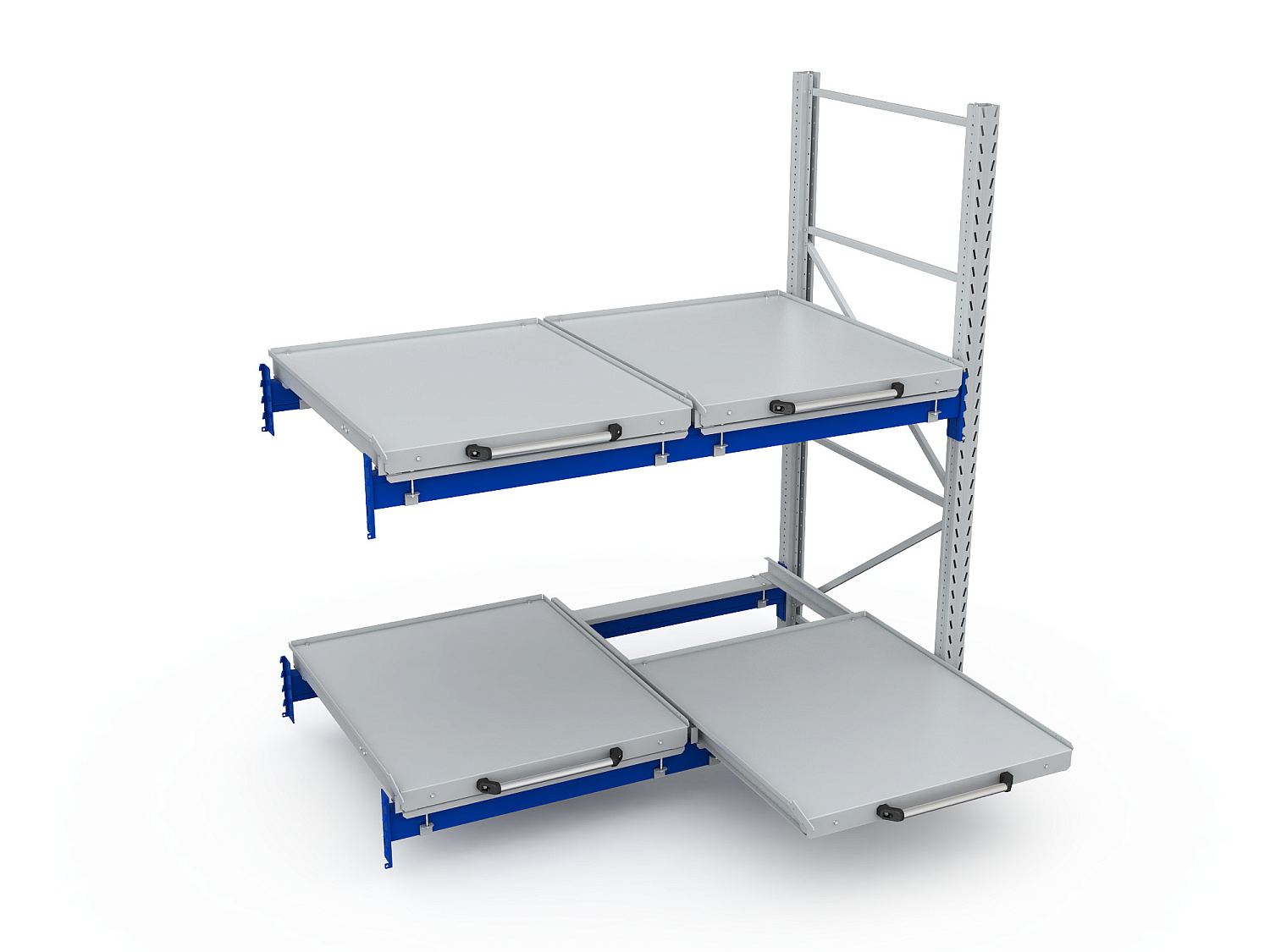 Стеллаж с выкатными платформами S-HEAVY 500 (2 яруса хранения)
