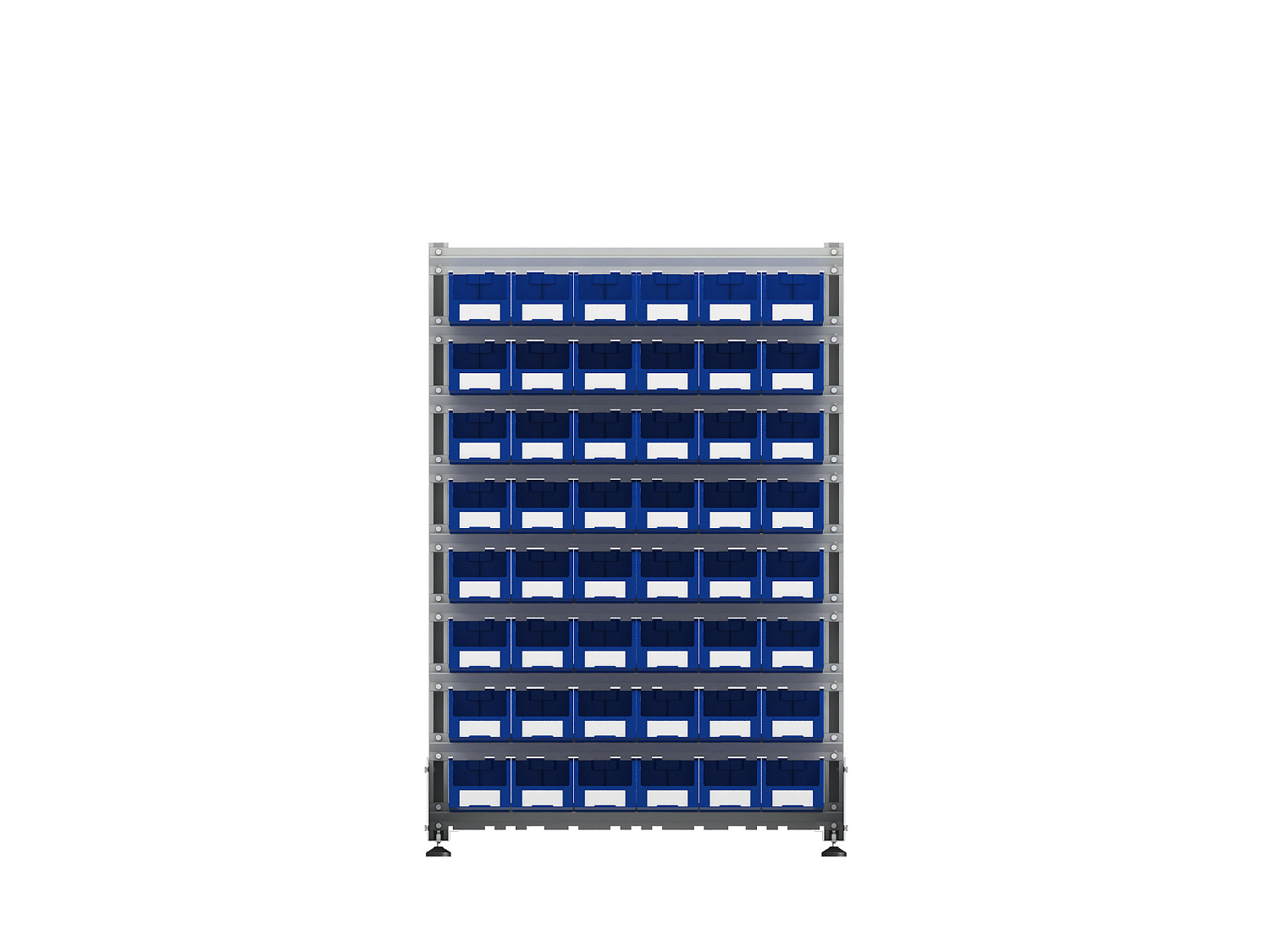 Стеллаж для пластиковых лотков SORTEX односторонний 1500x1000x450.02