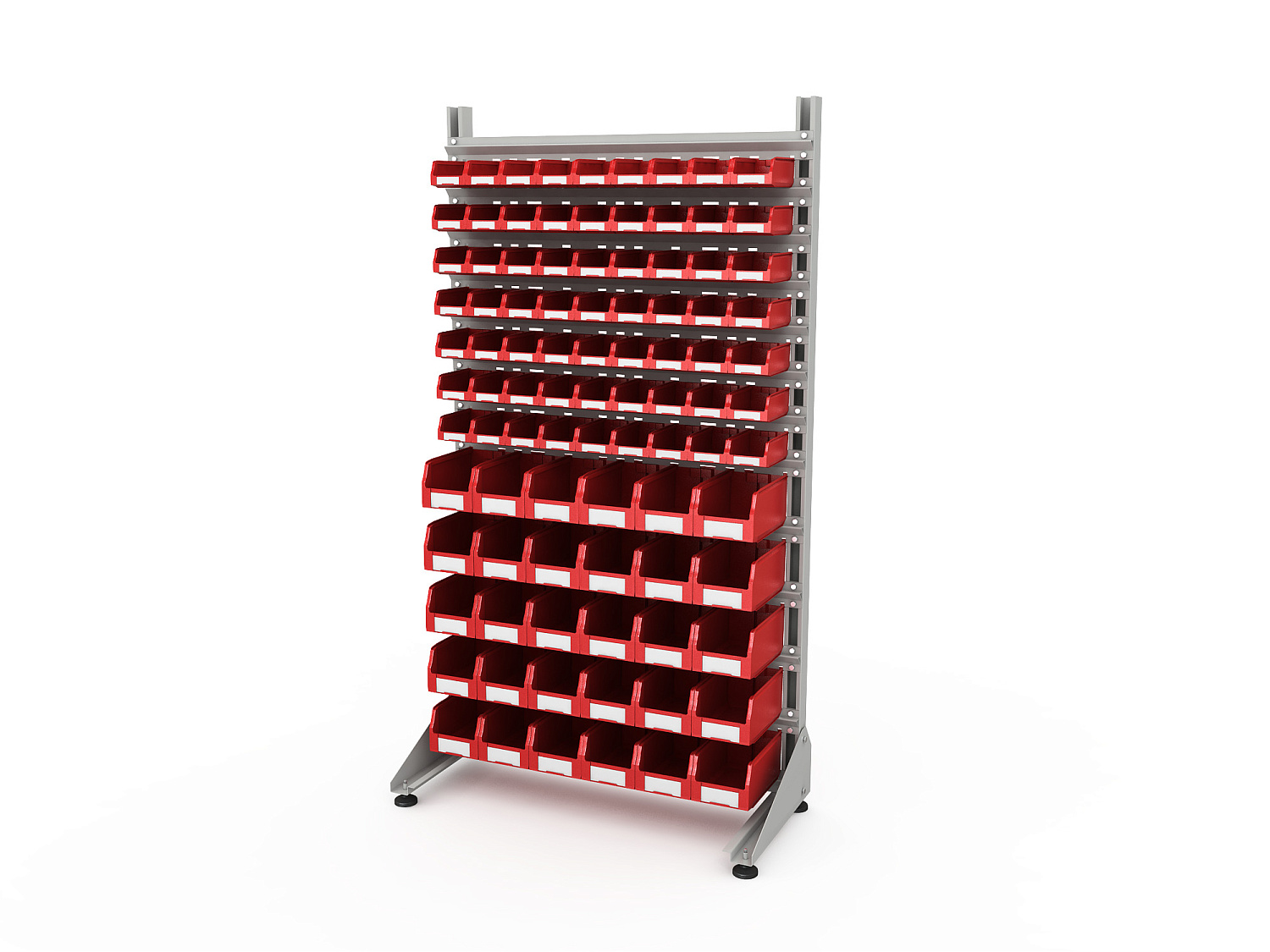 Стеллаж для пластиковых лотков SORTEX односторонний 1800x1000x450.04