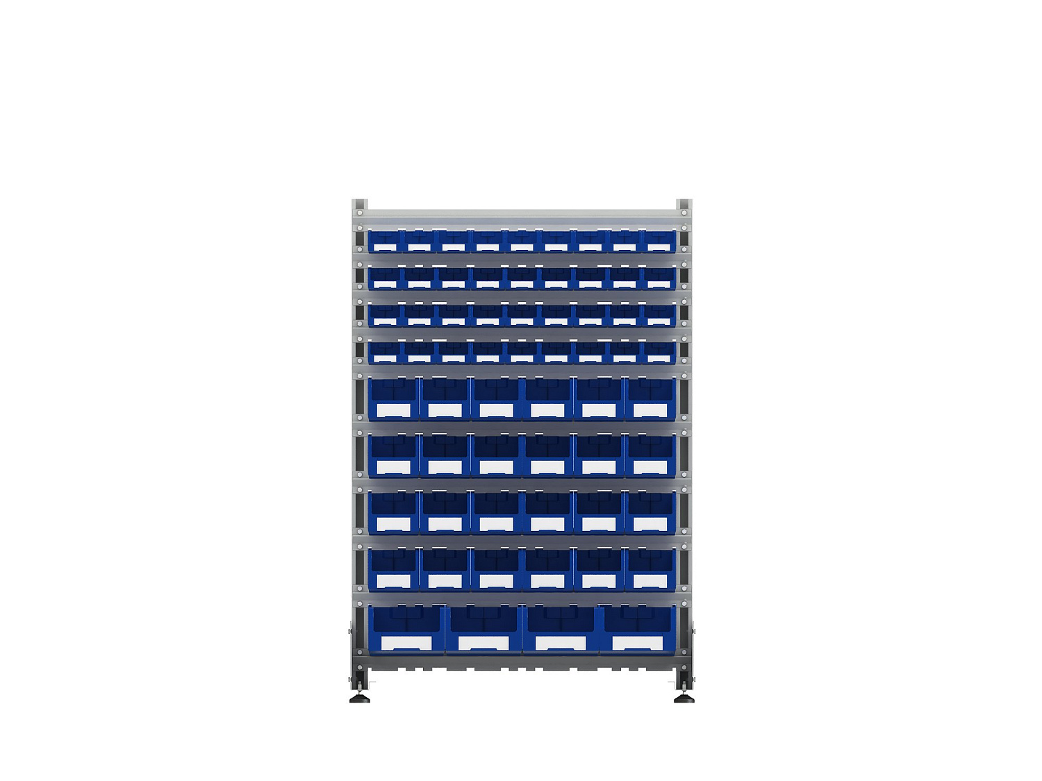 Стеллаж для пластиковых лотков SORTEX односторонний 1500x1000x450.05
