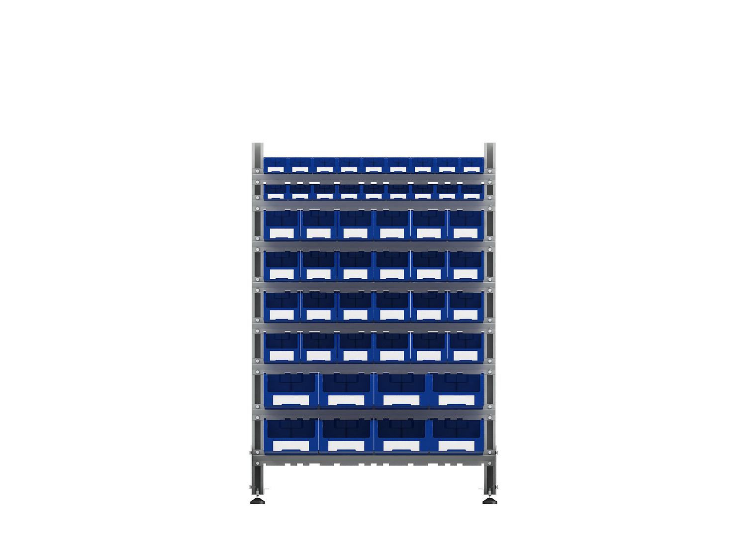 Стеллаж для пластиковых лотков SORTEX односторонний 1500x1000x450.06