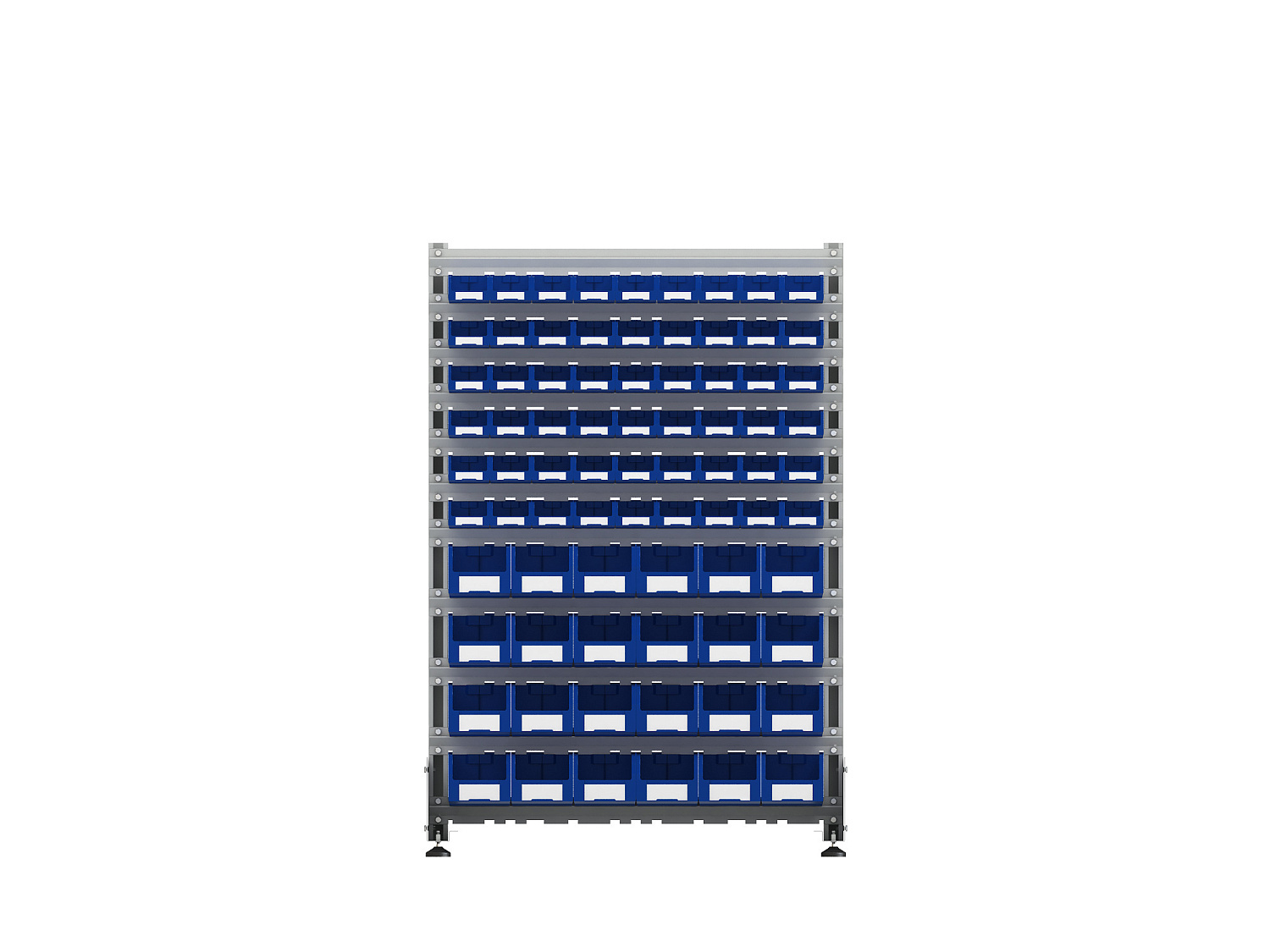 Стеллаж для пластиковых лотков SORTEX двухсторонний 1500x1000x800.04