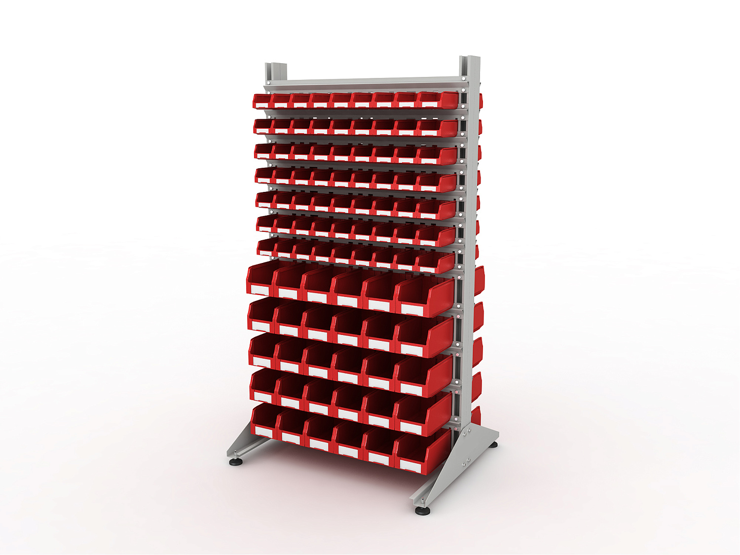 Стеллаж для пластиковых лотков SORTEX двухсторонний 1800x1000x800.05