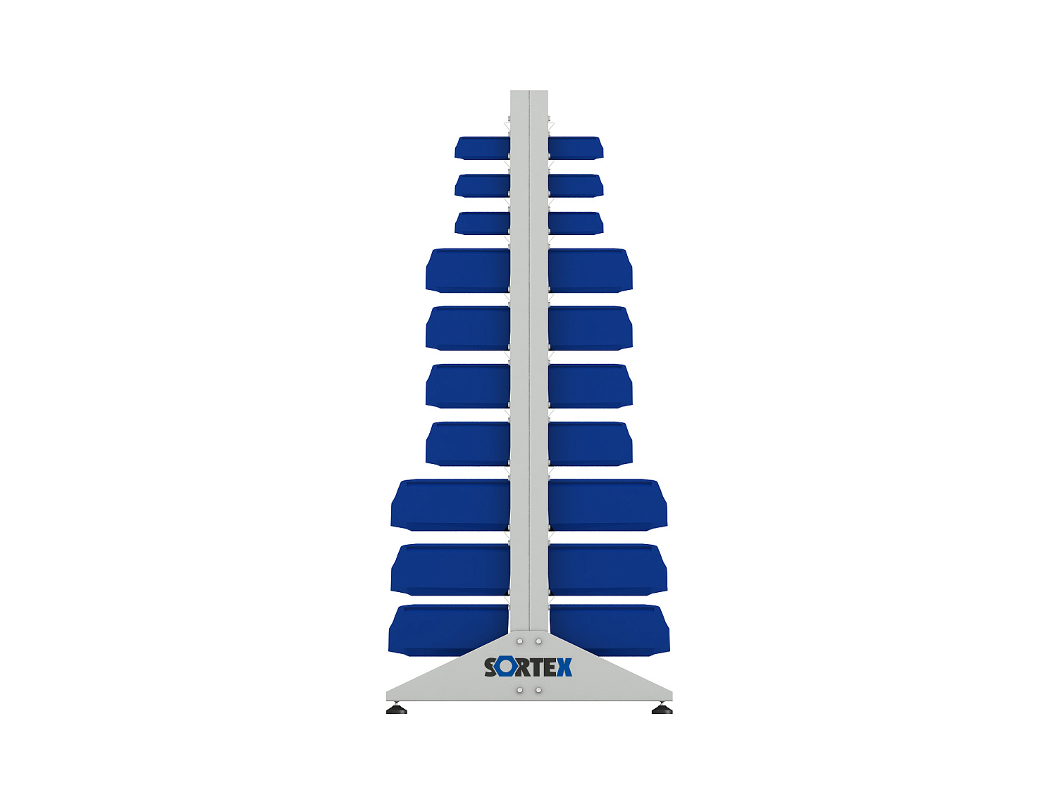 Стеллаж для пластиковых лотков SORTEX двухсторонний 1800x1000x800.04