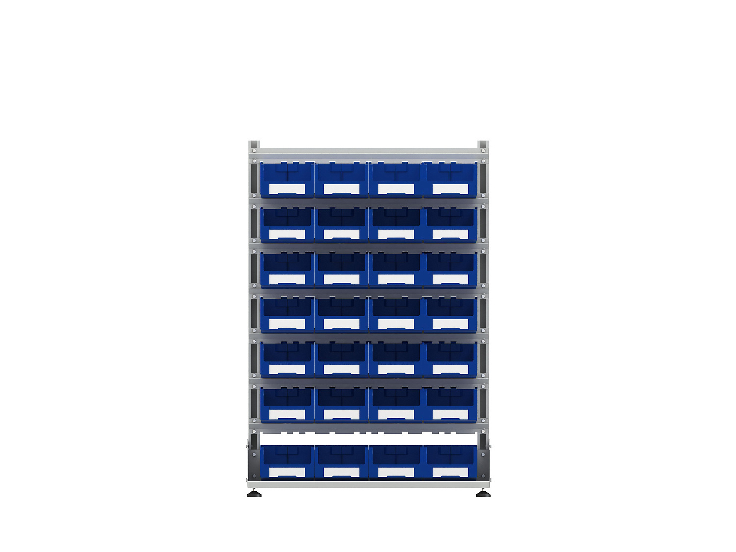 Стеллаж для пластиковых лотков SORTEX односторонний 1500x1000x450.03