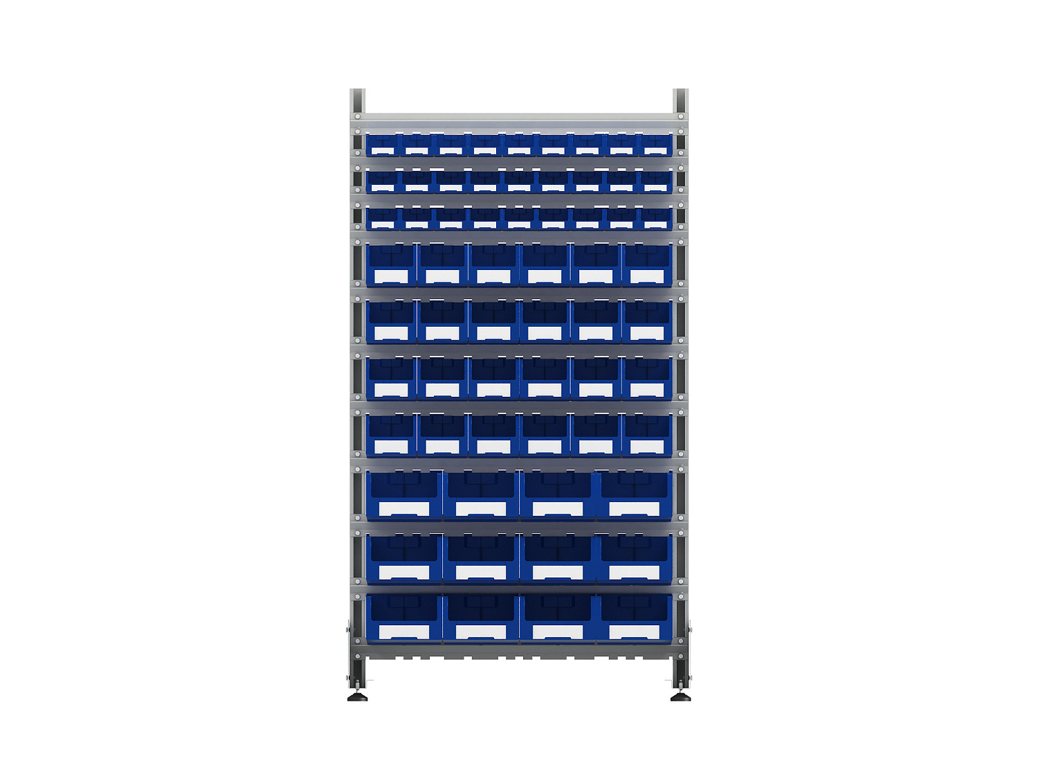 Стеллаж для пластиковых лотков SORTEX односторонний 1800x1000x450.05