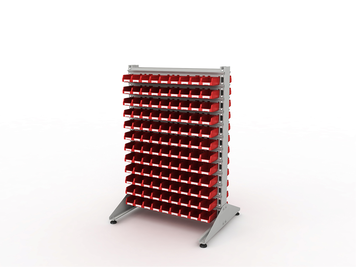 Стеллаж для пластиковых лотков SORTEX двухсторонний 1500x1000x800.01