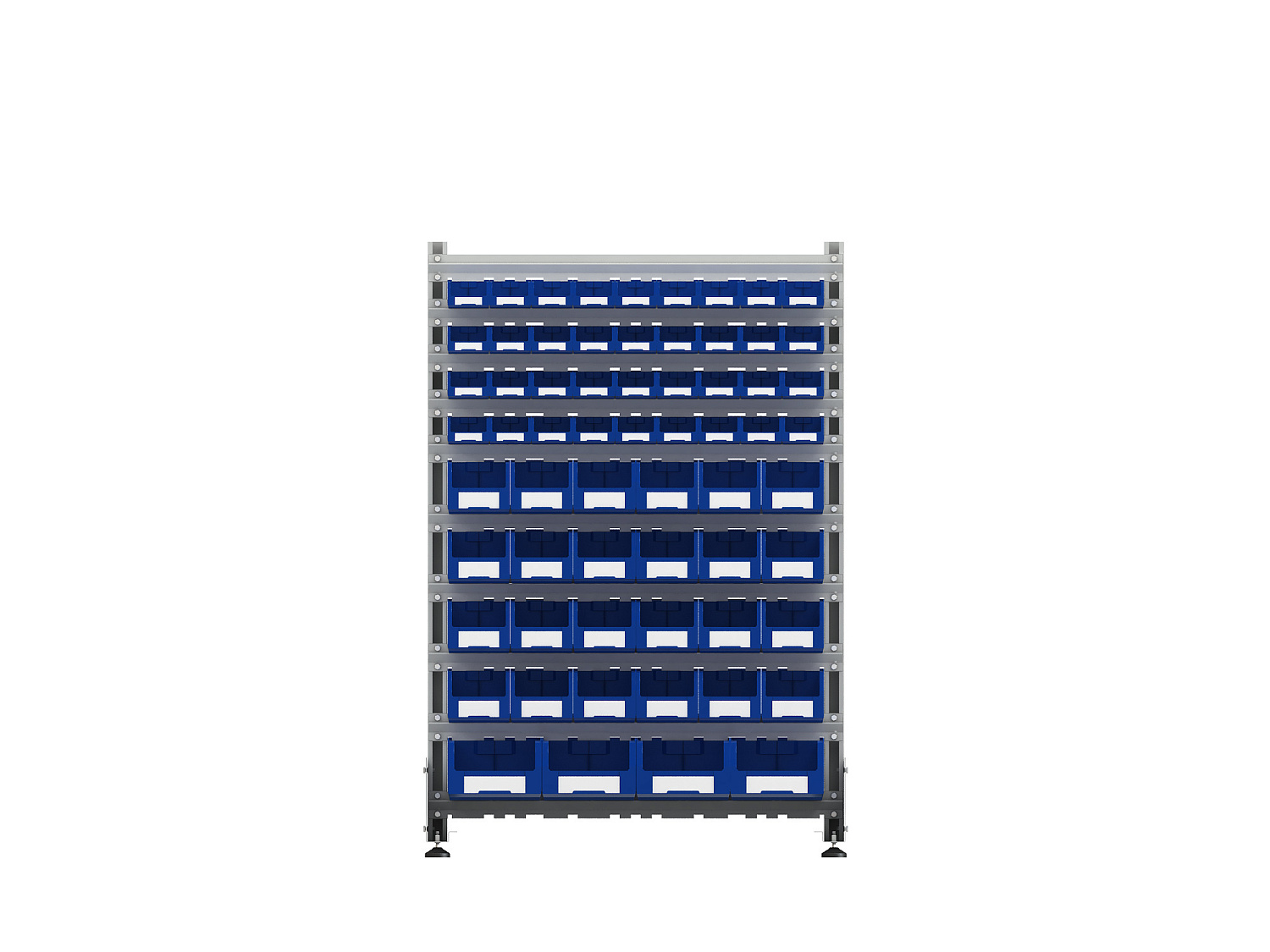 Стеллаж для пластиковых лотков SORTEX двухсторонний 1500x1000x800.05