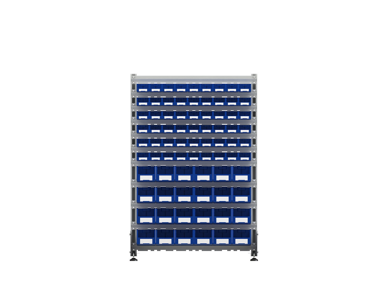 Стеллаж для пластиковых лотков SORTEX односторонний 1500x1000x450.04